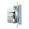 SCHUKO-Steckdose mit Überspannungschutz und Schriftfeld, Berührungsschutz, Steckklemmen, aluminium, System M