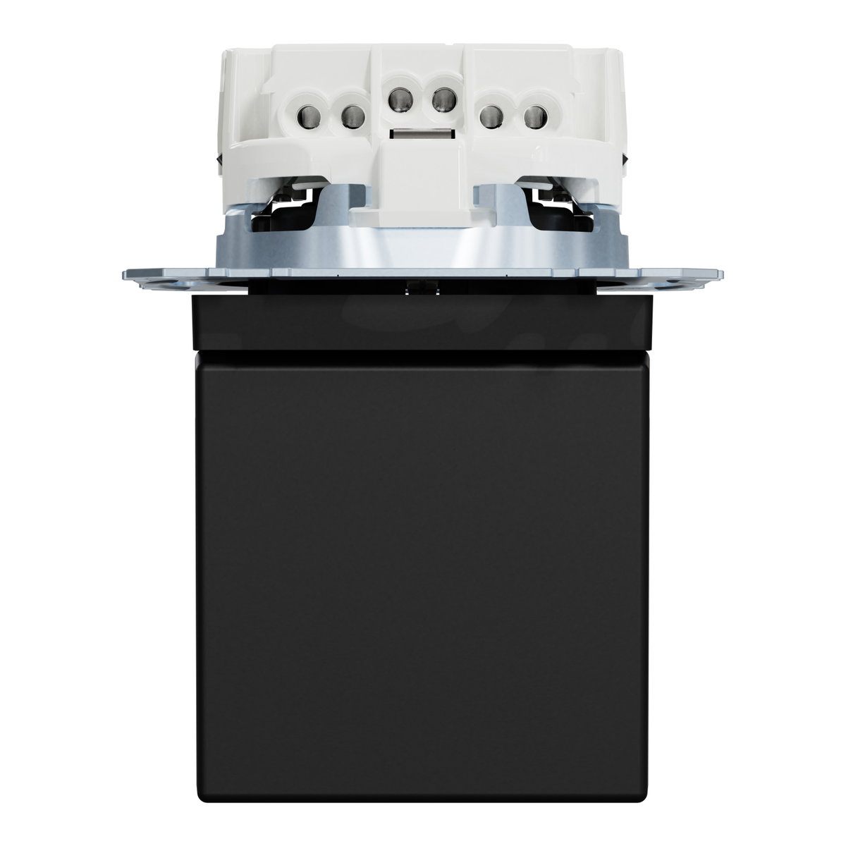 SCHUKO-Steckdose mit Klappdeckel, Berührungsschutz, Steckklemmen, schwarz matt, System M – Bild 4 von 8