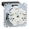 SCHUKO-Steckdose mit Klappdeckel, Steckklemmen,schwarz matt, System M
