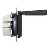SCHUKO-Steckdose mit Klappdeckel, Steckklemmen,schwarz matt, System M