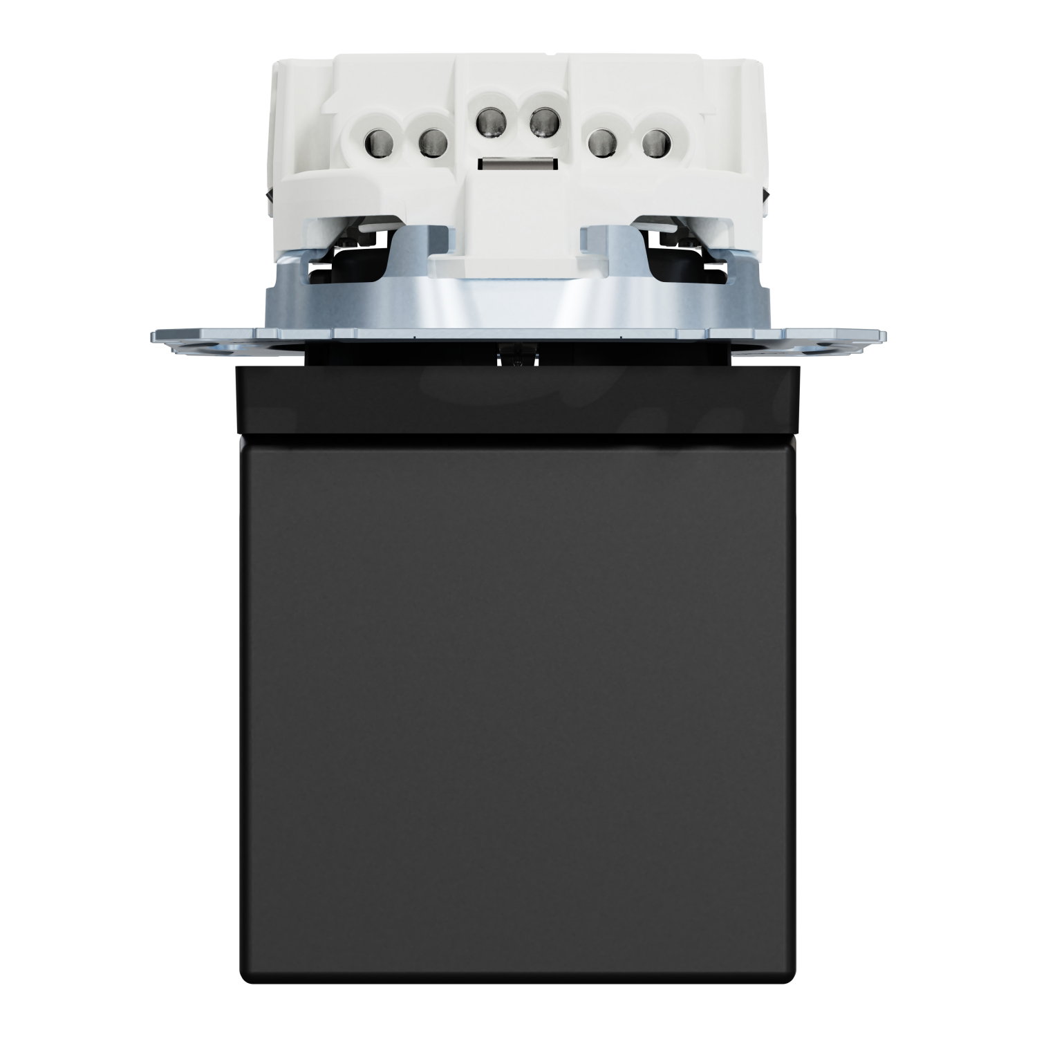 SCHUKO-Steckdose mit Klappdeckel, Steckklemmen,schwarz matt, System M – Bild 4 von 8