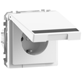 SCHUKO-Steckdose m. Klappd. u. Schriftf., BRS, StK, Lotosweiß, System Design