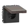 SCHUKO-Steckdose m. Klappd. u. Schriftf., BRS, StK, Moccametallic, System Design