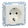 SCHUKO-Steckdose mit Kennzeichnung Waschmaschine, Berührungsschutz, Steckklemmen, polarweiß glänzend, System M