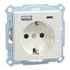 Schuko Steckdose mit USB Ladegerät TPb Polarweiß System M