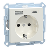 Schuko Steckdose mit USB Ladegerät TPb Polarweiß System M