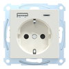 Schuko Steckdose mit USB Ladegerät TPb Polarweiß System M