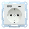 Schuko Steckdose mit USB Ladegerät Aktivweiß System M
