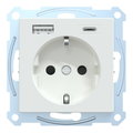Schuko Steckdose mit USB Ladegerät Aktivweiß System M