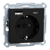 Schuko Steckdose mit USB Ladegerät, schwarz matt, System M