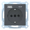 Schuko Steckdose mit USB Ladegerät Anthrazit System M