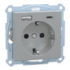 Schuko Steckdose mit USB Ladegerät Aluminium System M
