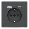 Schuko Steckdose mit USB Ladegerät Anthrazit, System Design