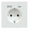 Schuko Steckdose mit USB Ladegerät, Lotosweiß, System Design