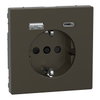 Schuko Steckdose mit USB Ladegerät, Moccametallic, System Design