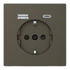 Schuko Steckdose mit USB Ladegerät, Moccametallic, System Design