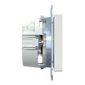 SCHUKO-Steckdose, Schraub-Liftklemmen, polarweiß glänzend, System M