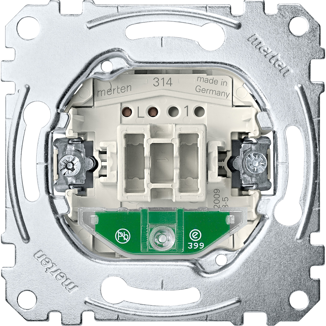 Taster-Einsatz für Card-Schalter, separater Meldekontakt, Orientierungslicht, Schließer 1-polig, 6 A,AC 250 V, StK