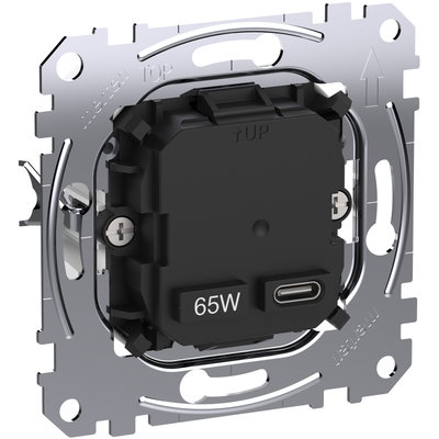USB Ladestation-Einsatz Typ 1x USB C mit Power-Delivery-Technologie und 65W Ladeleistung