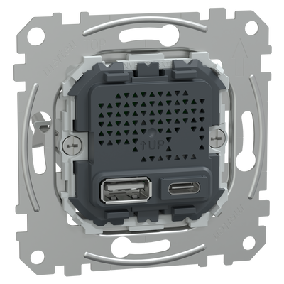 USB Ladestation-Einsatz Typ A+C mit Power-Delivery-Technologie und 21W Ladeleistung