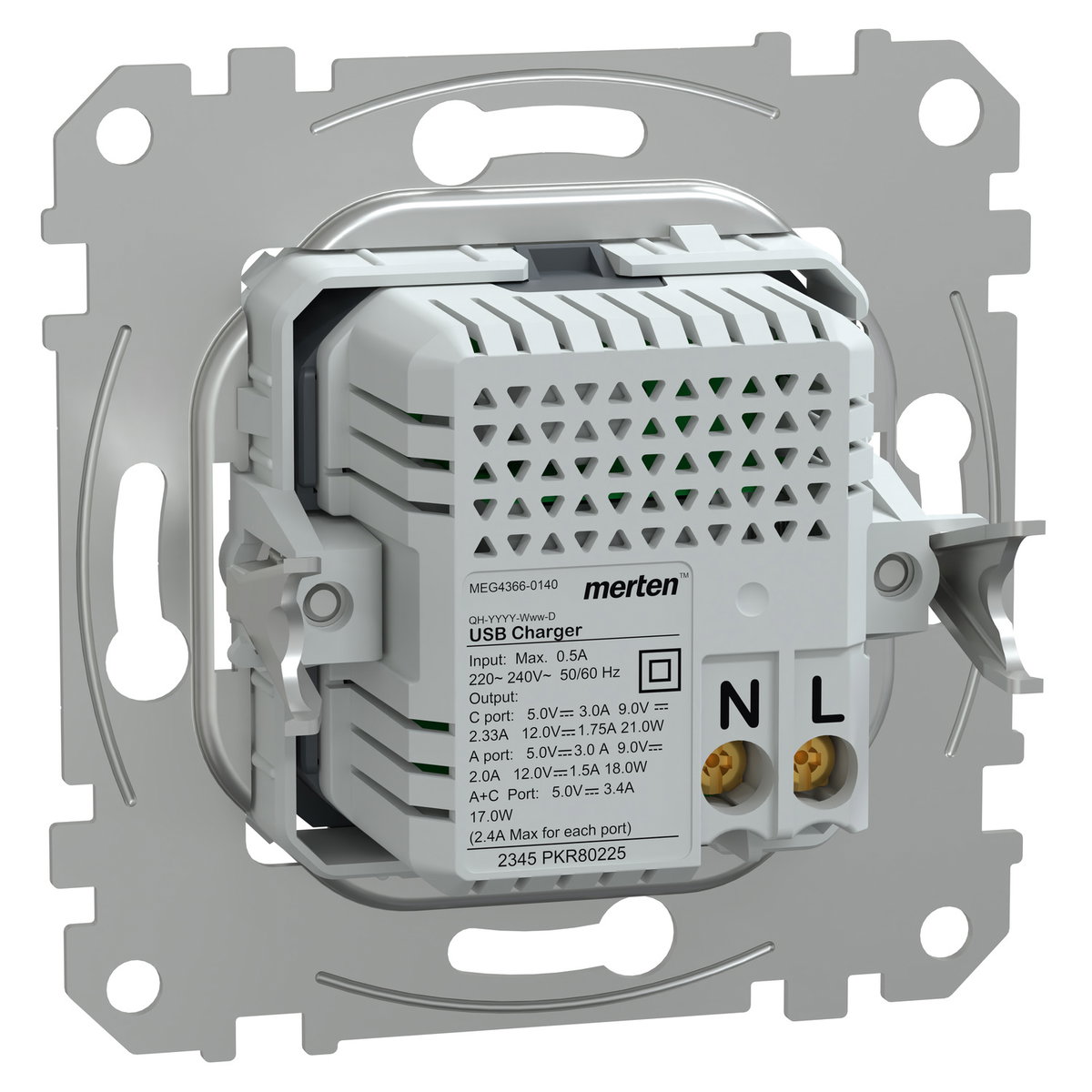 USB Ladestation-Einsatz Typ A+C mit Power-Delivery-Technologie und 21W Ladeleistung – Bild 2 von 8