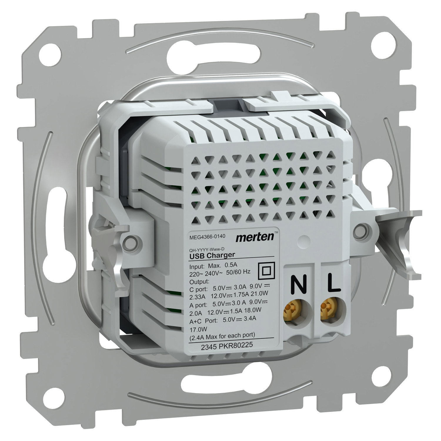 USB Ladestation-Einsatz Typ A+C mit Power-Delivery-Technologie und 21W Ladeleistung – Bild 2 von 8