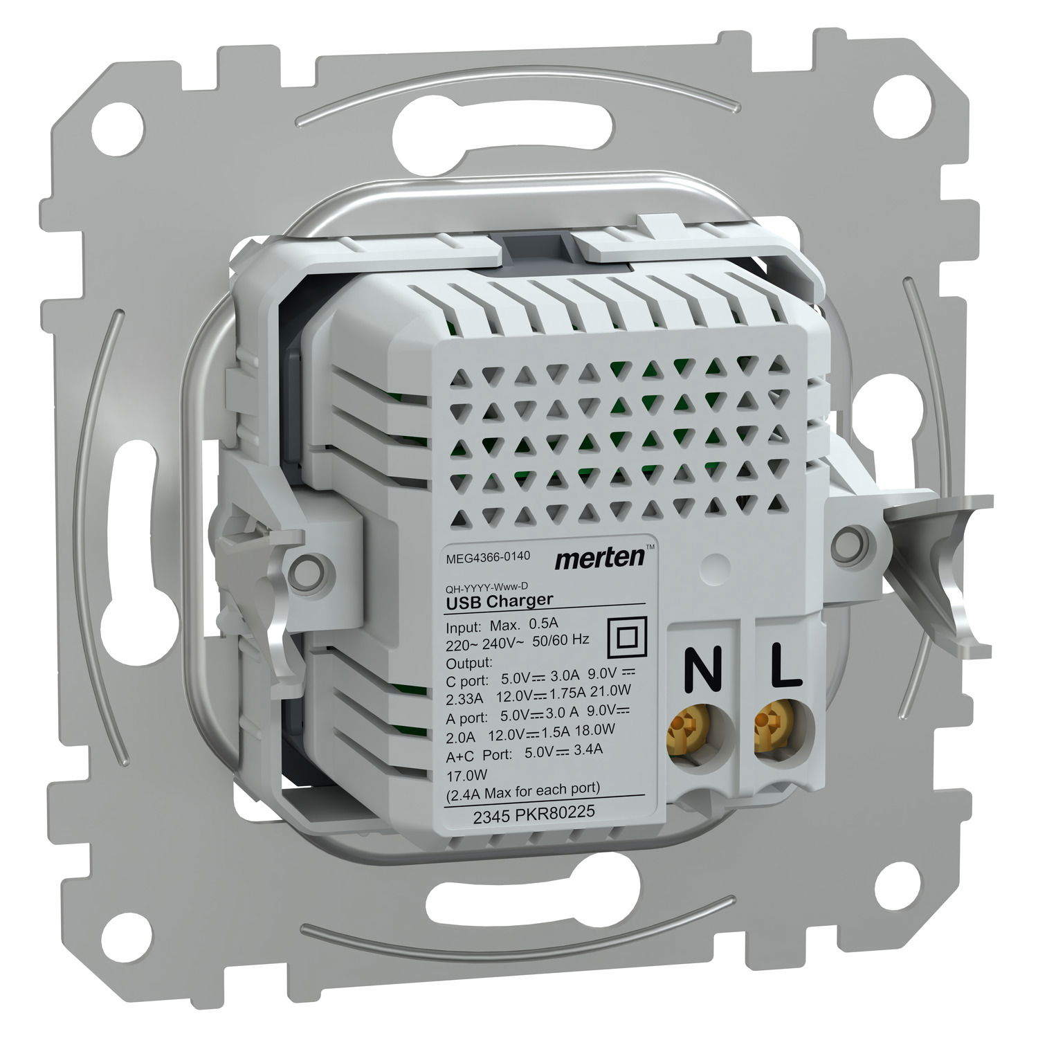 USB Ladestation-Einsatz Typ A+C mit Power-Delivery-Technologie und 21W Ladeleistung – Bild 2 von 8