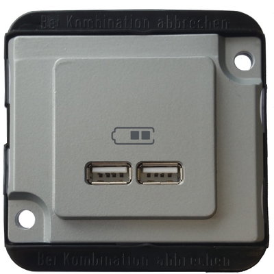 USB Ladestation, mattsilber, PANZER