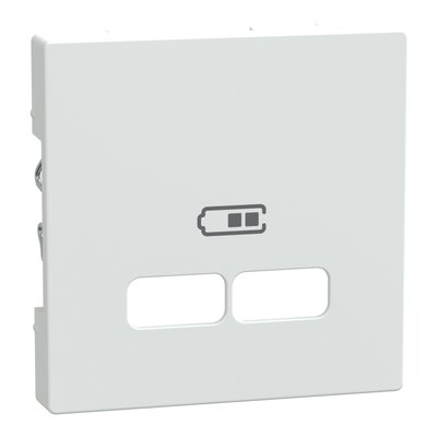 Zentralplatte für USB Ladestation-Einsatz, polarweiß glänzend, System M