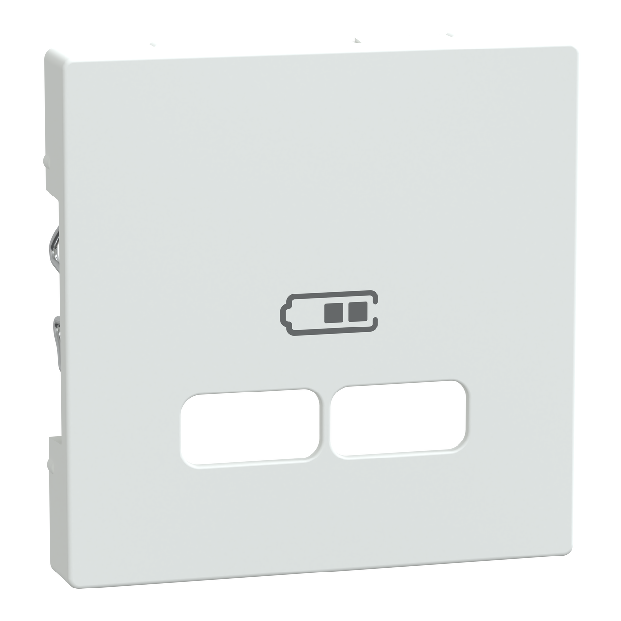 Zentralplatte für USB Ladestation-Einsatz, polarweiß glänzend, System M