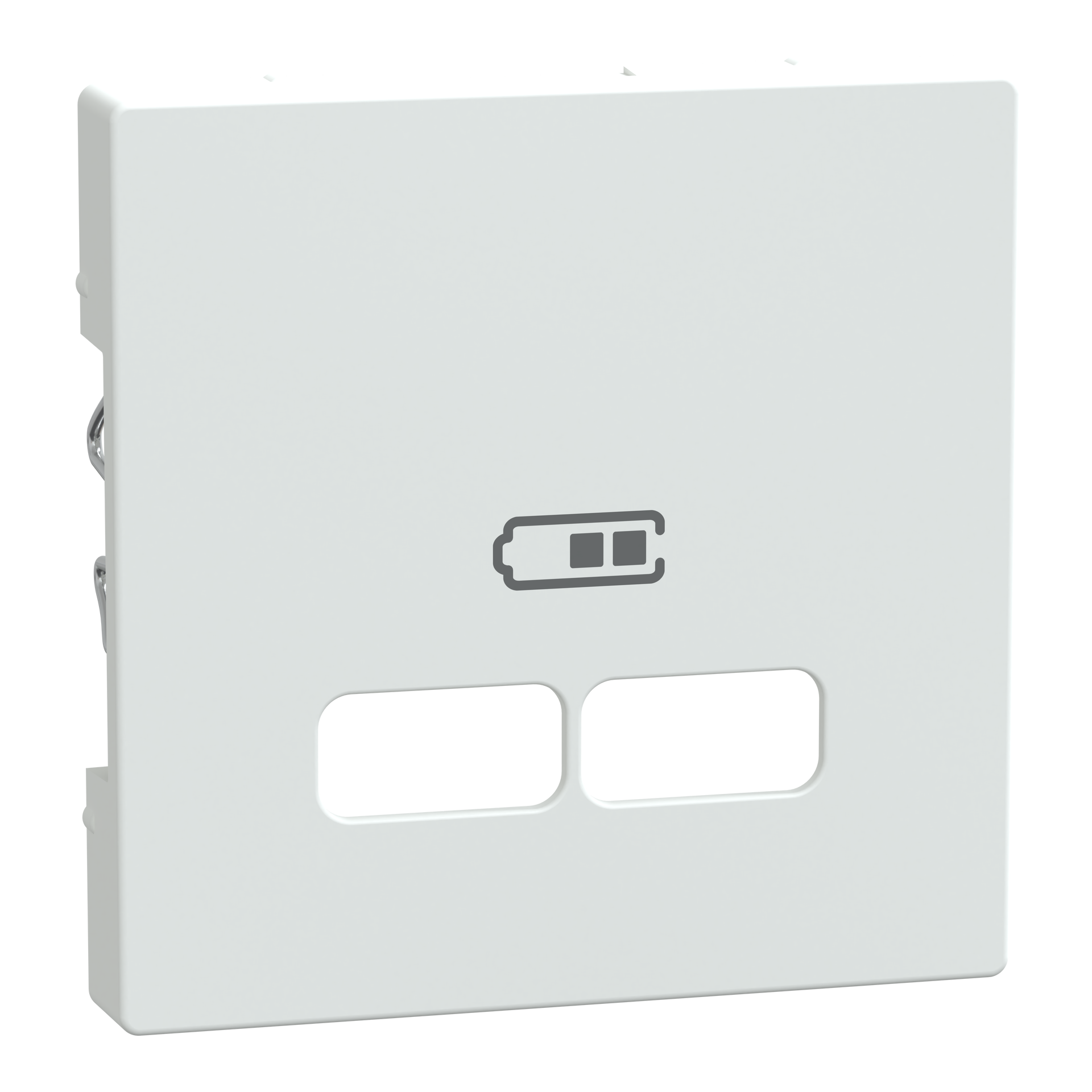Zentralplatte für USB Ladestation-Einsatz, polarweiß glänzend, System M
