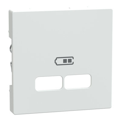 Zentralplatte für USB Ladestation-Einsatz, polarweiß glänzend, System M