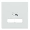 Zentralplatte für USB Ladestation-Einsatz, polarweiß glänzend, System M