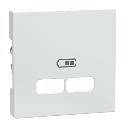 Zentralplatte für USB Ladestation-Einsatz, aktivweiß glänzend, System M