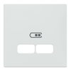 Zentralplatte für USB Ladestation-Einsatz, aktivweiß glänzend, System M