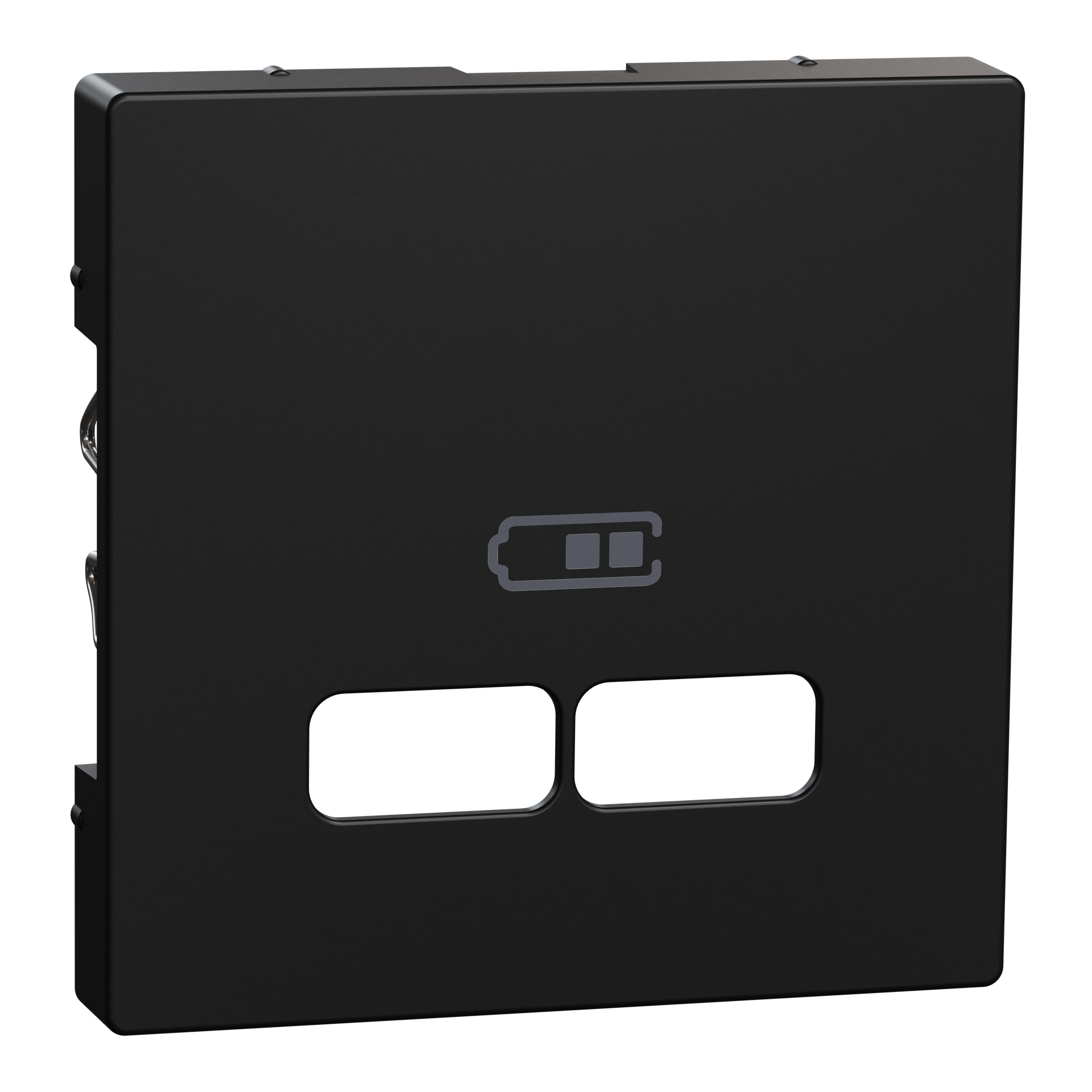 Zentralplatte für USB Ladestation-Einsatz, schwarz matt, System M