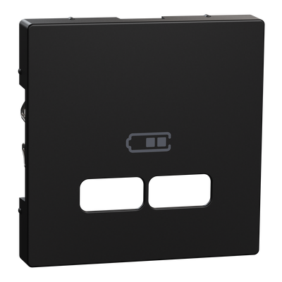Zentralplatte für USB Ladestation-Einsatz, schwarz matt, System M
