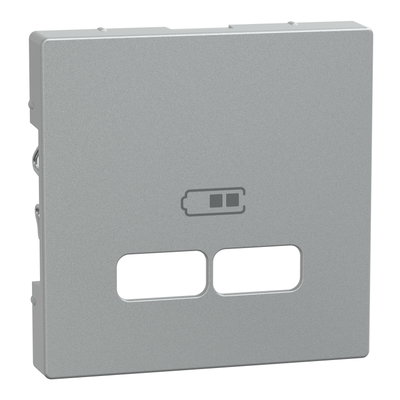 Zentralplatte für USB Ladestation-Einsatz, aluminium, System M