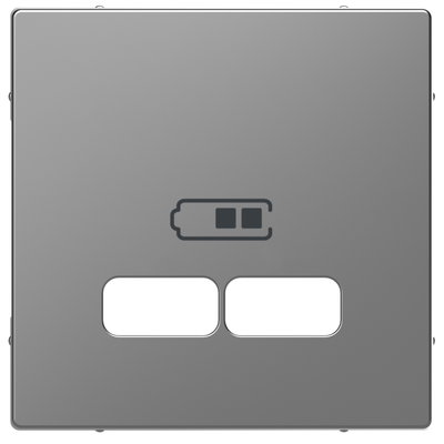 Zentralplatte für USB Ladestation-Einsatz, Edelstahl, System Design
