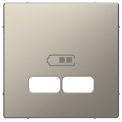 Zentralplatte für USB Ladestation-Einsatz, Nickelmetallic, System Design