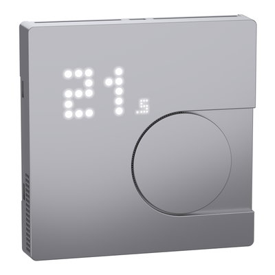 Connected Raumtemperaturregler-Modul, edelstahl, System Design, Works with Wiser, Zigbee, Wiser Home