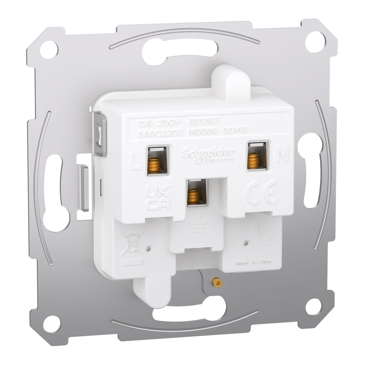 British-Standard Steckdosen-Einsatz 13A, AC 250 V, 2-polig + E – Bild 2 von 7