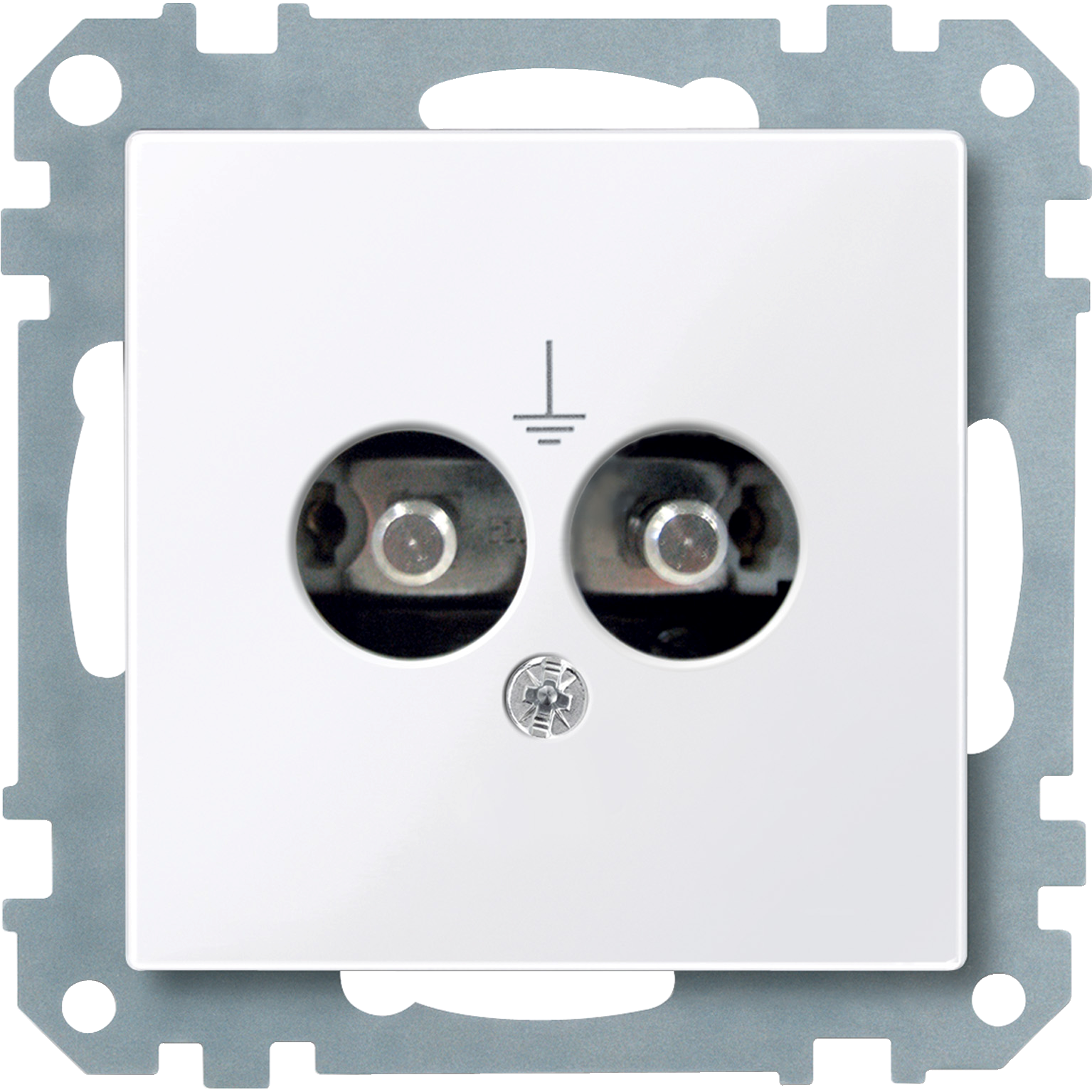 Potentialausgleich-Steckdosen-Einsatz, aktivweiß glänzend, System M