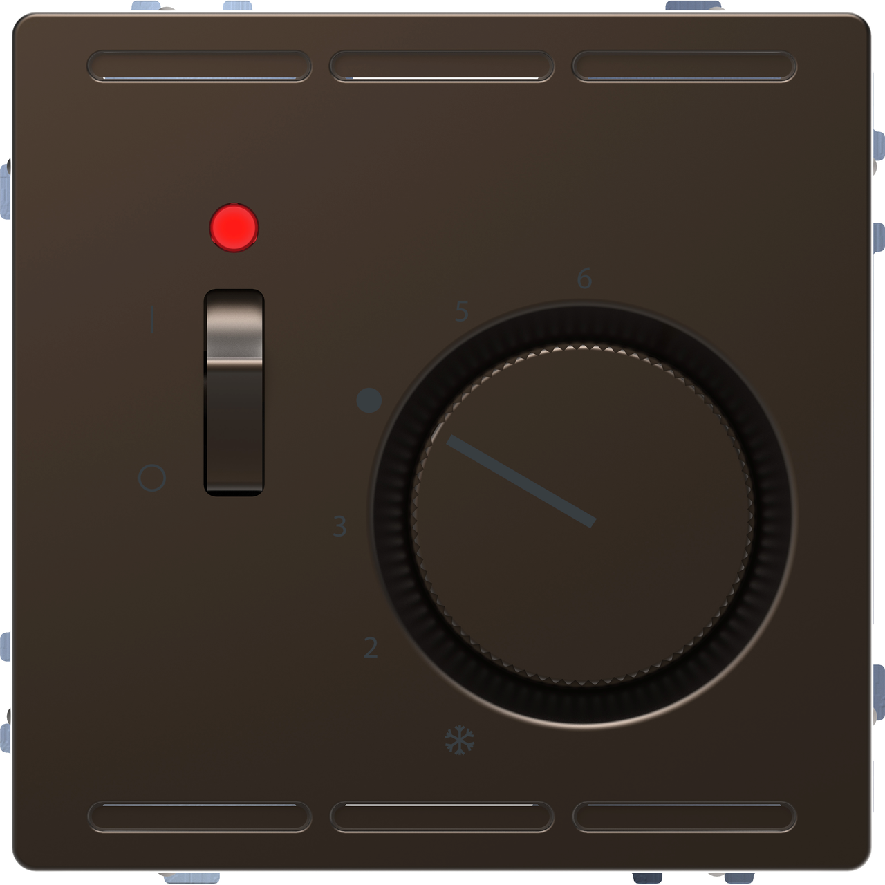 Raumtemperaturregler 24 V mit Schalter und Zentralplatte, Moccametallic, System Design