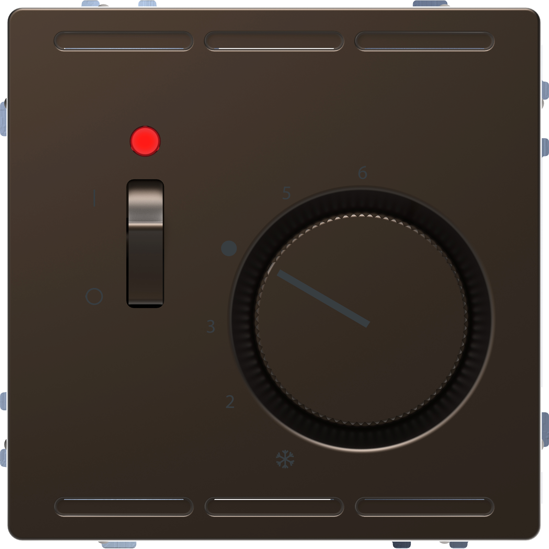 Raumtemperaturregler 24 V mit Schalter und Zentralplatte, Moccametallic, System Design