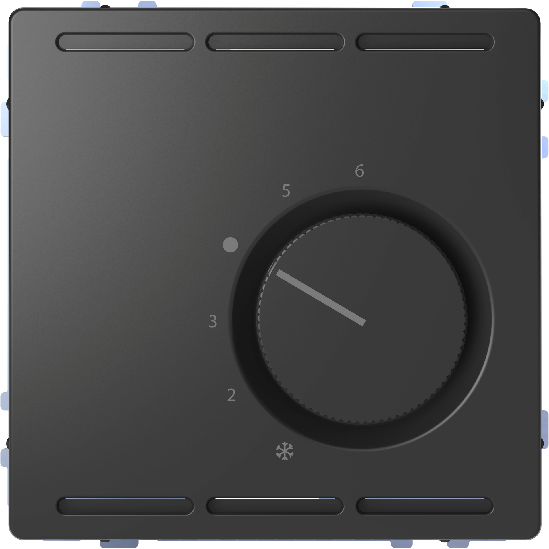 Raumtemperaturregler 230V mit Wechselkontakt und Zentralplatte, Anthrazit, System Design