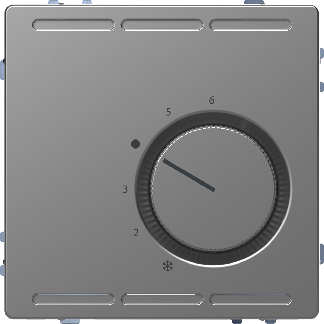 Raumtemperaturregler 230V mit Wechselkontakt und Zentralplatte, Edelstahl, System Design