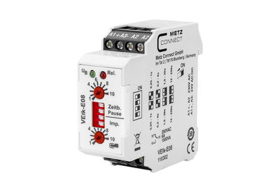 VEIk-E08, 230V AC, 24V AC/DC tp 0,05-250 s, ti 0,05-250 s