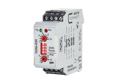 TERk-E08, 230 V AC, 24 V AC/DC tp 0,1 min-10h, ti 0,1 min-10 h