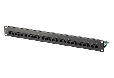 UAE 25x8(4) Cat.3 Patchfeld, Stahlblech schwarz